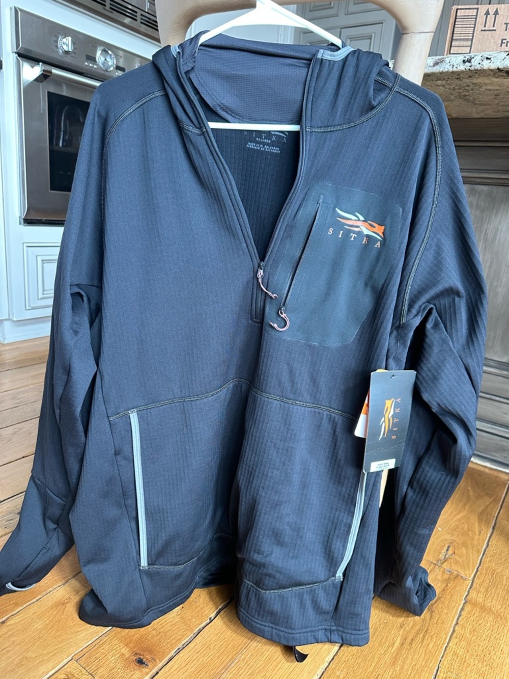 Sitka Black Hooded Zip-Up Jacket NEW w/tag
